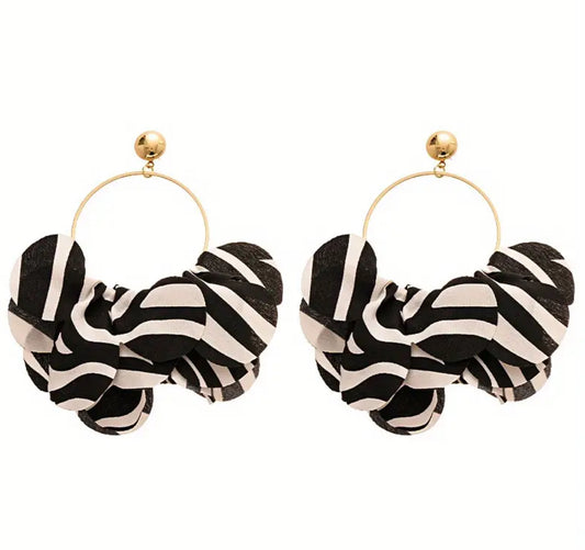 Bold Zebra Statement Hoop Earrings