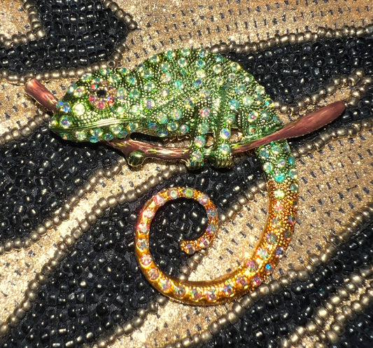 Jewel Jungle Iguana Brooch