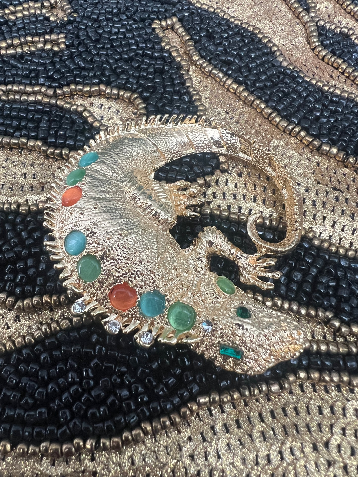 Golden Iguana Brooch
