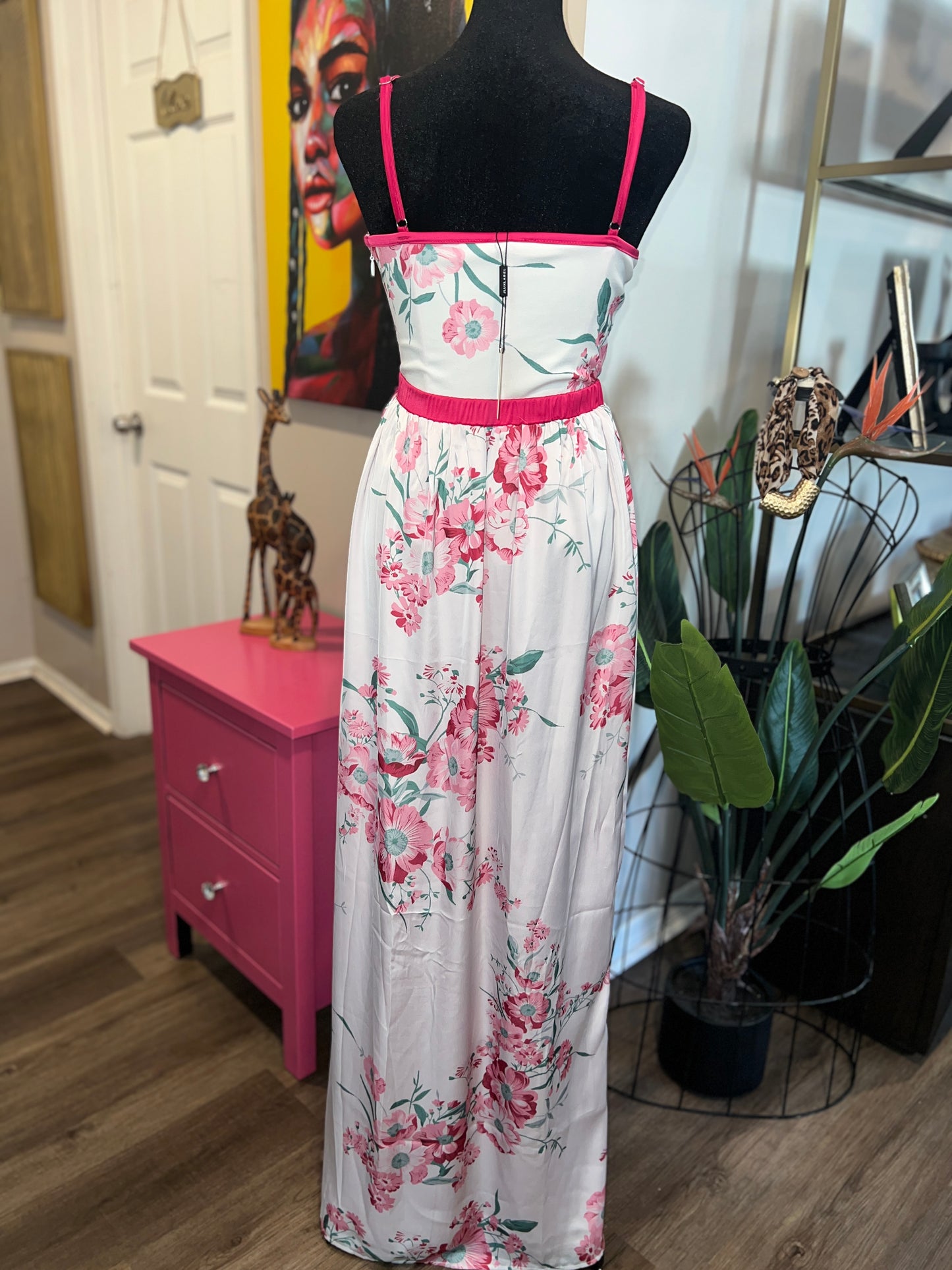 Floral Elegance Two-Piece Set – Corset Bodysuit & Maxi Skirt
