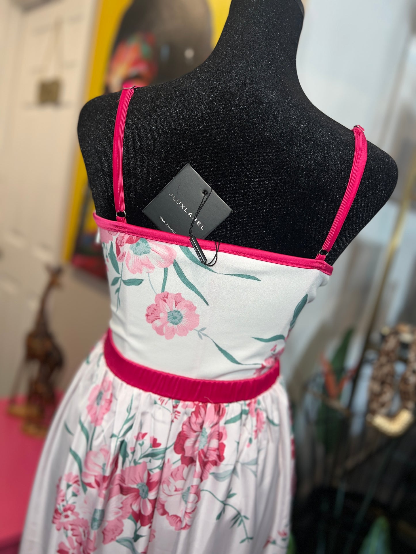 Floral Elegance Two-Piece Set – Corset Bodysuit & Maxi Skirt