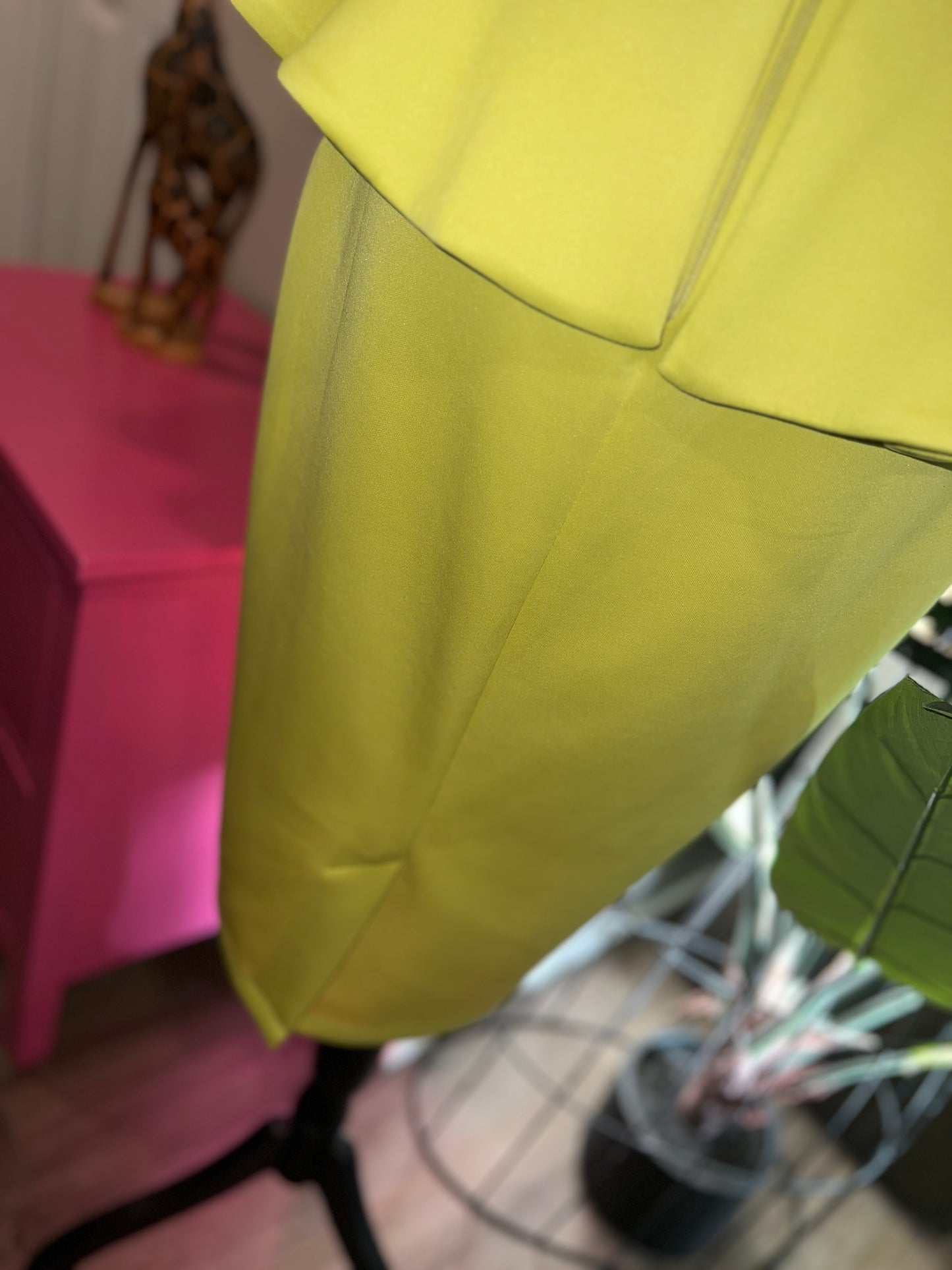 Beautiful Lemon Lime Elegance Peplum Dress - Size 6