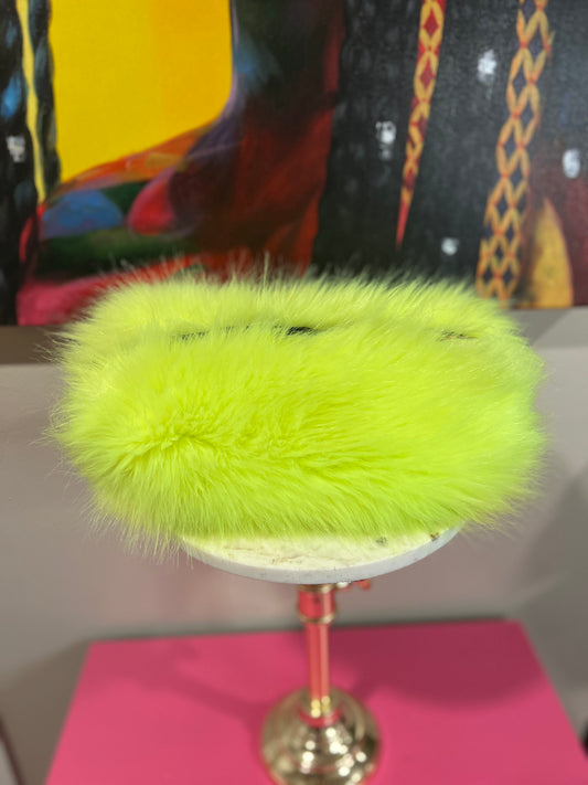 Lime Fuzzy Clutch – Cozy &amp; Chic with Hand Warmers