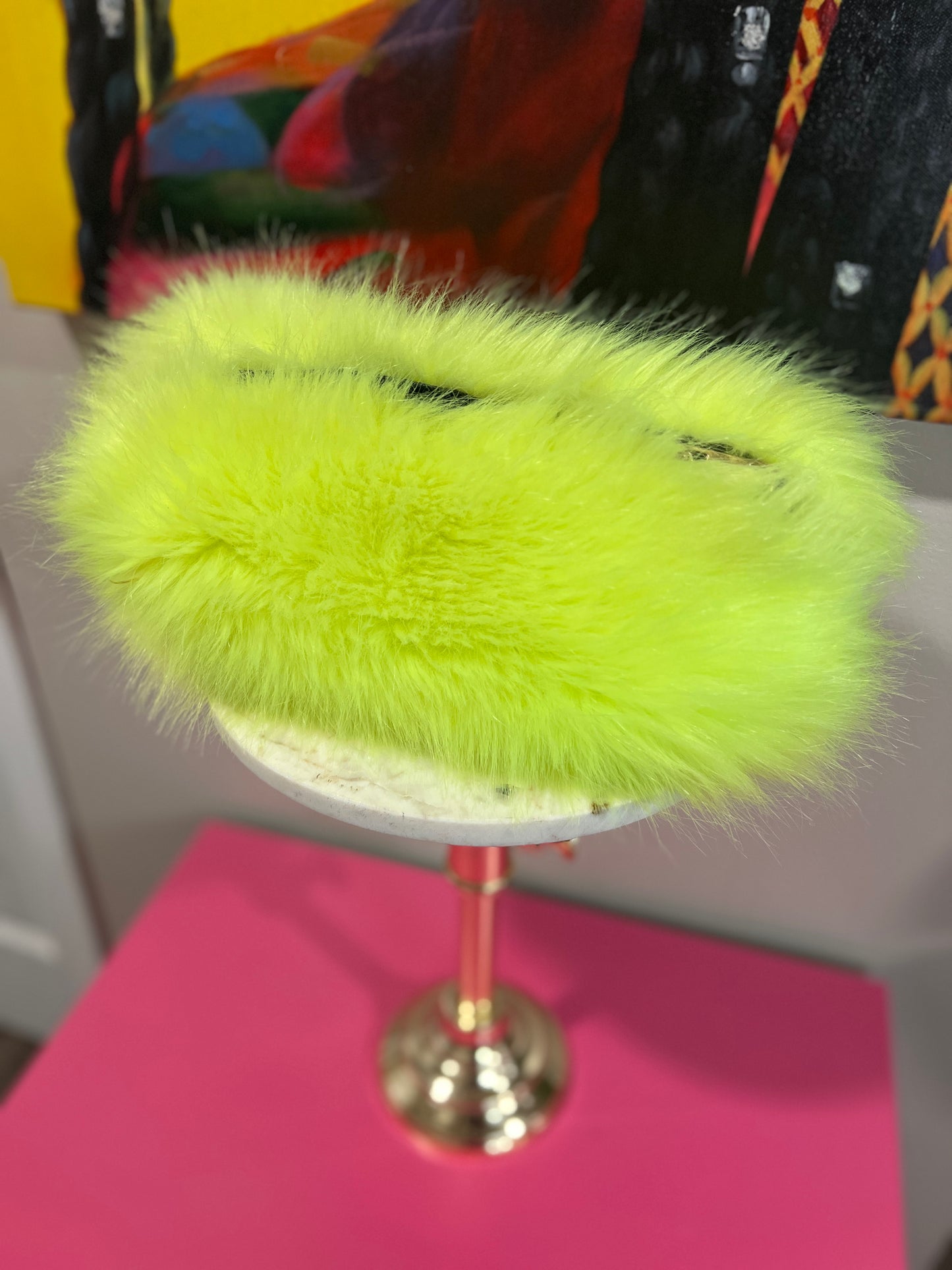 Lime Fuzzy Clutch – Cozy &amp; Chic with Hand Warmers