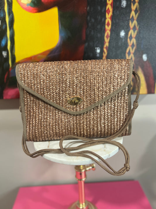 Vintage Woven Crossbody Bag – Earthy Elegance