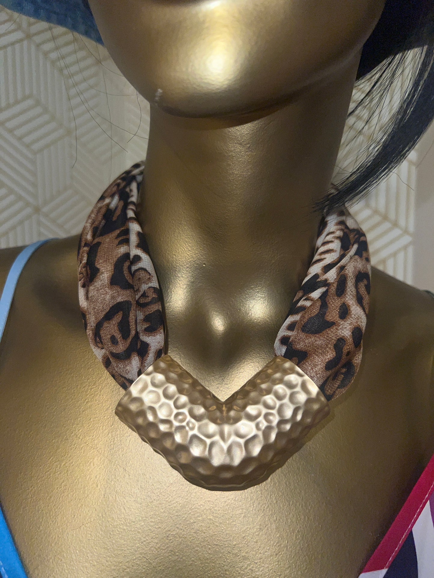 Leopard Golden Pipe Necklace