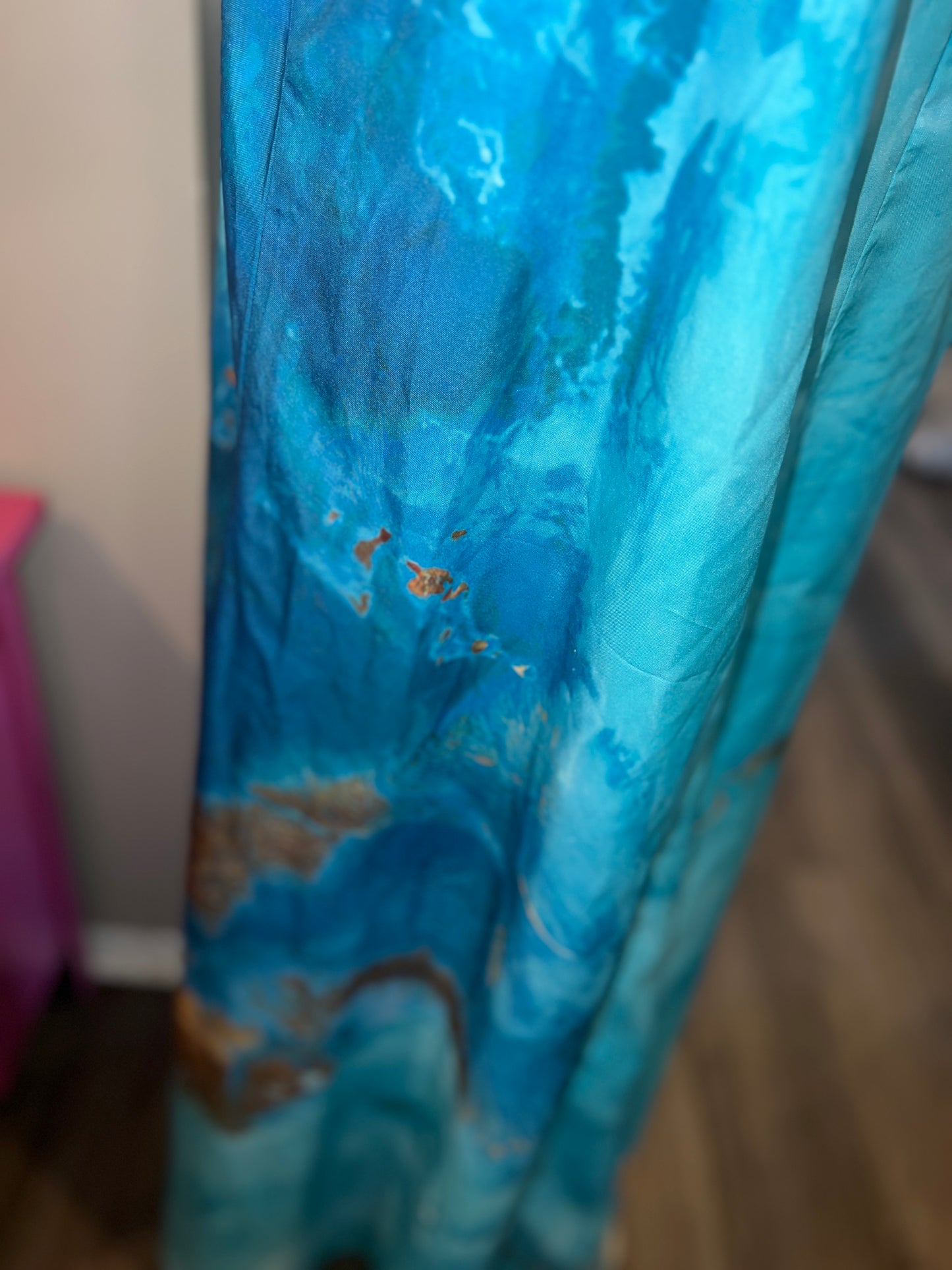 Blue Marble Flowy Maxi Dress - 2XL (With Pockets!)