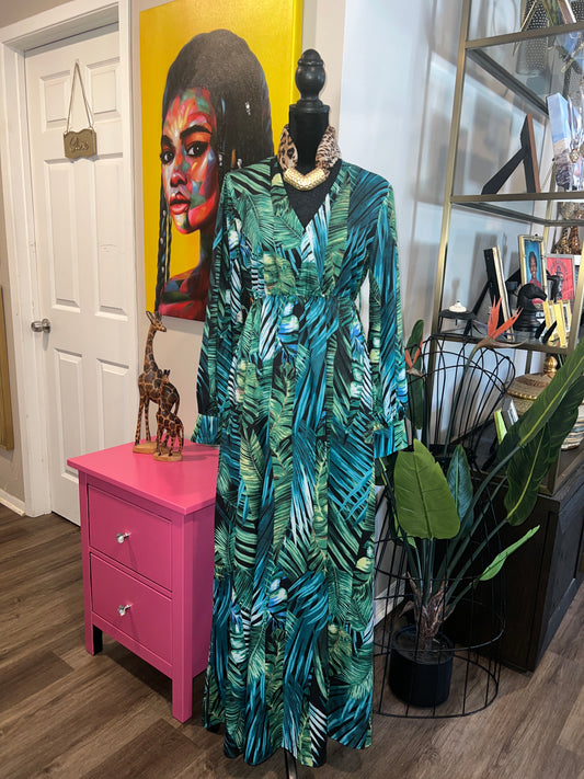 Beautiful Tropical Paradise Maxi Dress